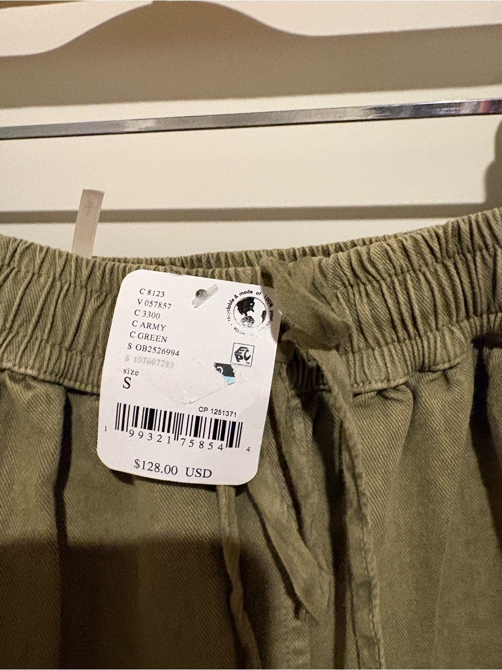 Free People Bobbi Pull-On Cargo Trousers Small Army NWT - Picture 6 of 6